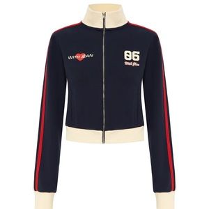 WITH JEAN MVP zip through in navy blue